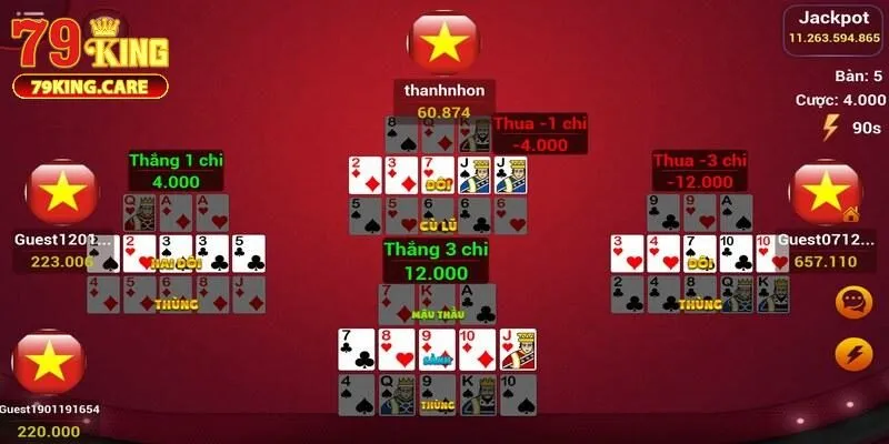 Tiến trình trải nghiệm ván bài Mậu Binh 79KING nổi bật